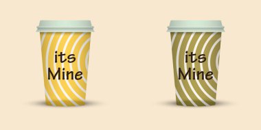 Yaratıcı tasarım için kahve bardakları götürün.