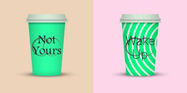 Yaratıcı tasarım için kahve bardakları götürün.