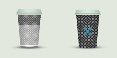 İki kahve fincanı illüstrasyon vektör