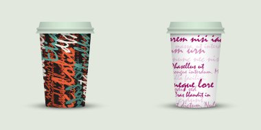 İki kahve fincanı illüstrasyon vektör 