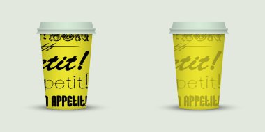 açık renkli yaratıcı kahve kupaları şablonu 