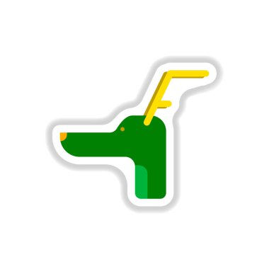 Vektör çizim kağıt etiket tarzı Noel geyiği