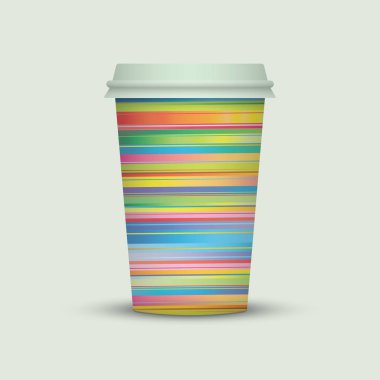 Işık arka plan üzerinde renkli kahve fincanı