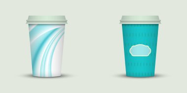 açık renkli yaratıcı kahve kupaları şablonu 