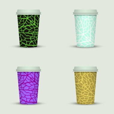 Yaratıcı dizi kahve kupaları tasarım götürün.