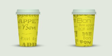 açık renkli yaratıcı kahve kupaları şablonu 