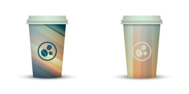 Yaratıcı tasarım için kahve bardakları götürün.