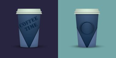 renk arka plan üzerinde iki kahve fincanı