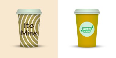 Yaratıcı tasarım için kahve bardakları götürün.