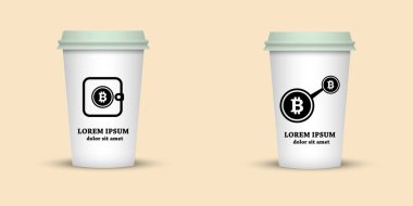 renk arka plan üzerinde iki kahve fincanı