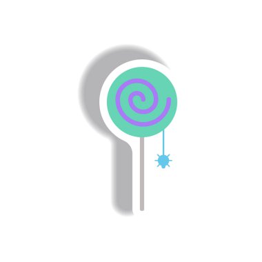 Cadılar Bayramı şekeri ve kağıt etiket tarzı örümcek