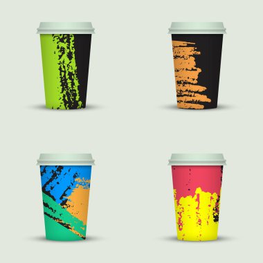 Yaratıcı dizi kahve kupaları tasarım götürün.