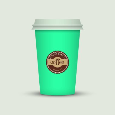 Işık arka plan üzerinde renkli kahve fincanı