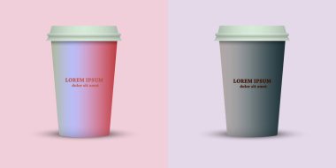 renk arka plan üzerinde iki kahve fincanı