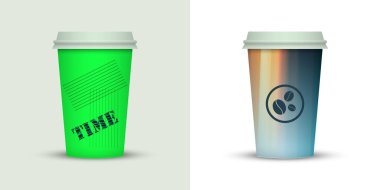 Yaratıcı tasarım için kahve bardakları götürün.