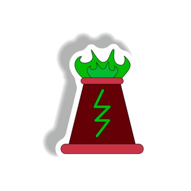 Kağıt etiket tarzı volkanın patlama