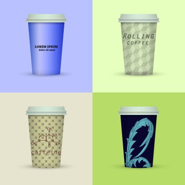 Yaratıcı dizi kahve kupaları tasarım götürün.