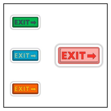 Çıkış lamba sinema simgesi topluluğu 