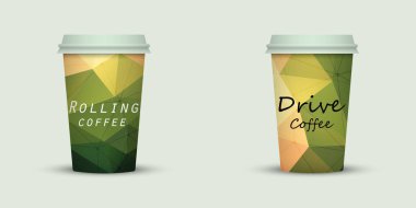 Yaratıcı tasarım için kahve bardakları götürün.