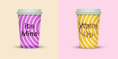 Yaratıcı tasarım için kahve bardakları götürün.