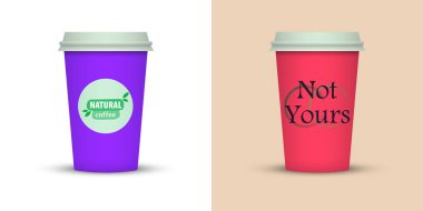 Yaratıcı tasarım için kahve bardakları götürün.