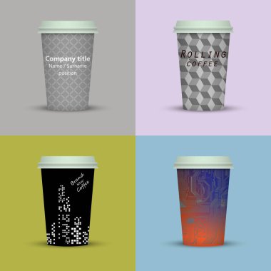 Yaratıcı dizi kahve kupaları tasarım götürün.