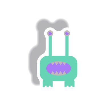 Halloween canavar kağıt etiket tarzı içinde