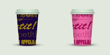 açık renkli yaratıcı kahve kupaları şablonu 