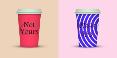 Yaratıcı tasarım için kahve bardakları götürün.