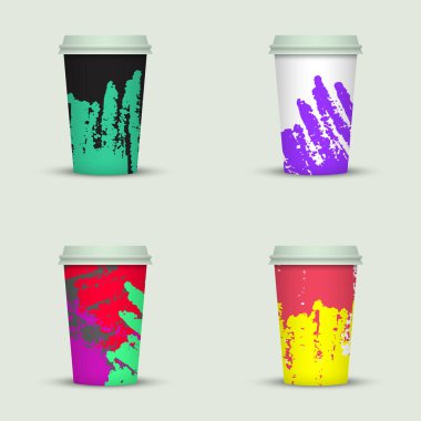 Yaratıcı dizi kahve kupaları tasarım götürün.