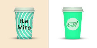 Yaratıcı tasarım için kahve bardakları götürün.