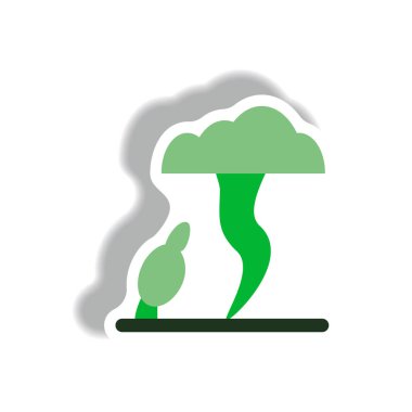 Kağıt etiket tarzı simgesinde kasırga