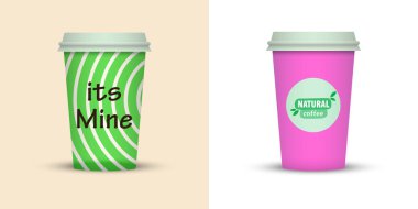 Yaratıcı tasarım için kahve bardakları götürün.