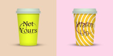 Yaratıcı tasarım için kahve bardakları götürün.