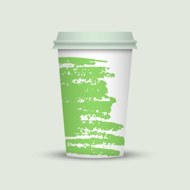 Işık arka plan üzerinde renkli kahve fincanı