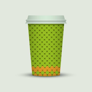 Işık arka plan üzerinde renkli kahve fincanı