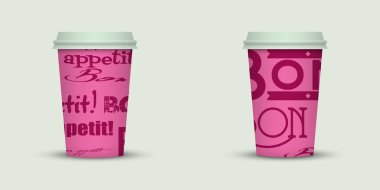 açık renkli yaratıcı kahve kupaları şablonu 