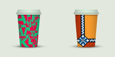 İki kahve fincanı illüstrasyon vektör