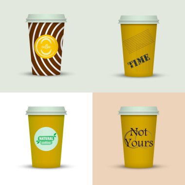 Yaratıcı dizi kahve kupaları tasarım götürün.