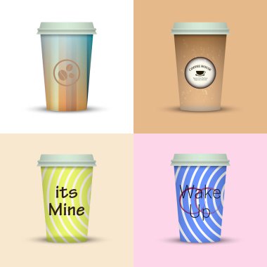 Yaratıcı dizi kahve kupaları tasarım götürün.