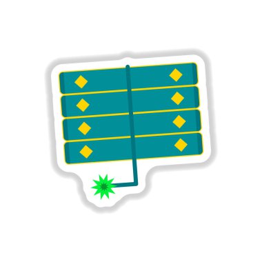 Vektör çizim kağıt etiket stili havai fişek Çin yeni yılı kutlama