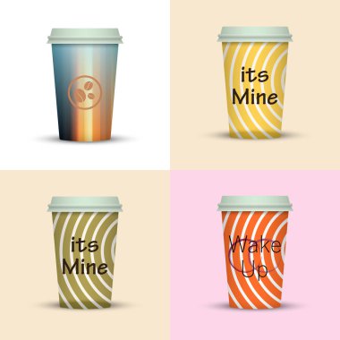 Yaratıcı dizi kahve kupaları tasarım götürün.