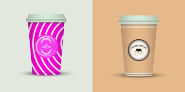 Yaratıcı tasarım için kahve bardakları götürün.