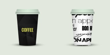 açık renkli yaratıcı kahve kupaları şablonu 