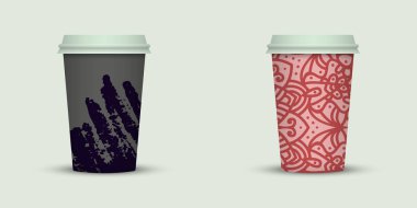 Suluboya götürün kahve fincanı yaratıcı tasarım.