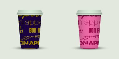 açık renkli yaratıcı kahve kupaları şablonu 