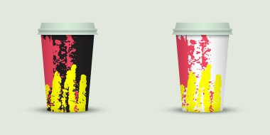 Yaratıcı tasarım için kahve bardakları götürün.