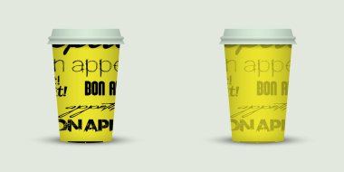 açık renkli yaratıcı kahve kupaları şablonu 