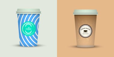 Yaratıcı tasarım için kahve bardakları götürün.