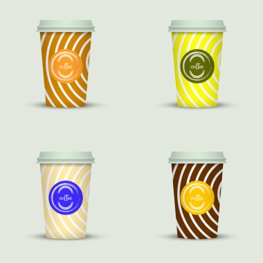 Yaratıcı dizi kahve kupaları tasarım götürün.